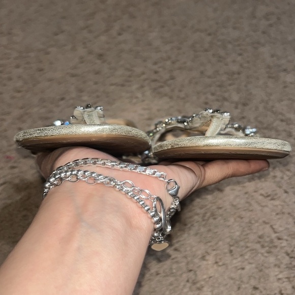 BADGLEY MISCHKA Cara II Crystal Embellished Flat Sandal Rhinestone Bling 7 - Picture 7 of 10